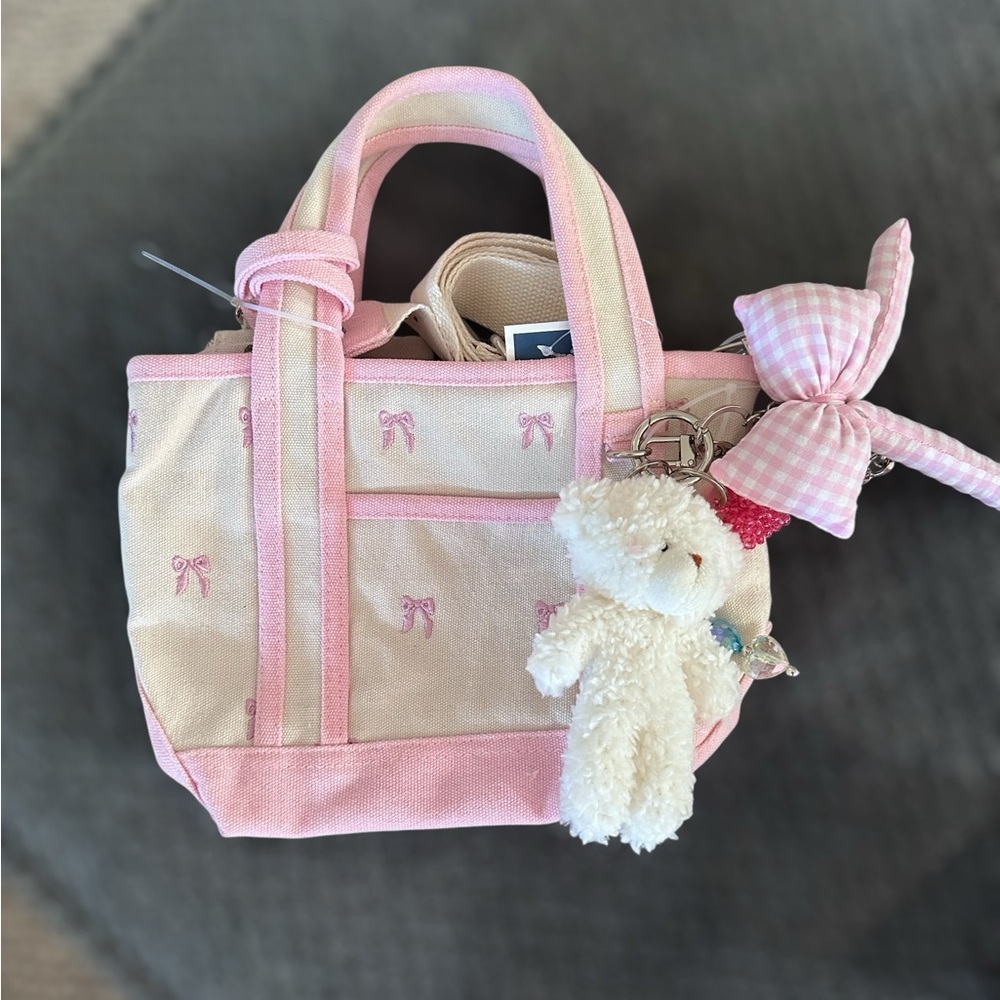 Madden Girl Pink Bow 🎀 Tote with Charms NWT
